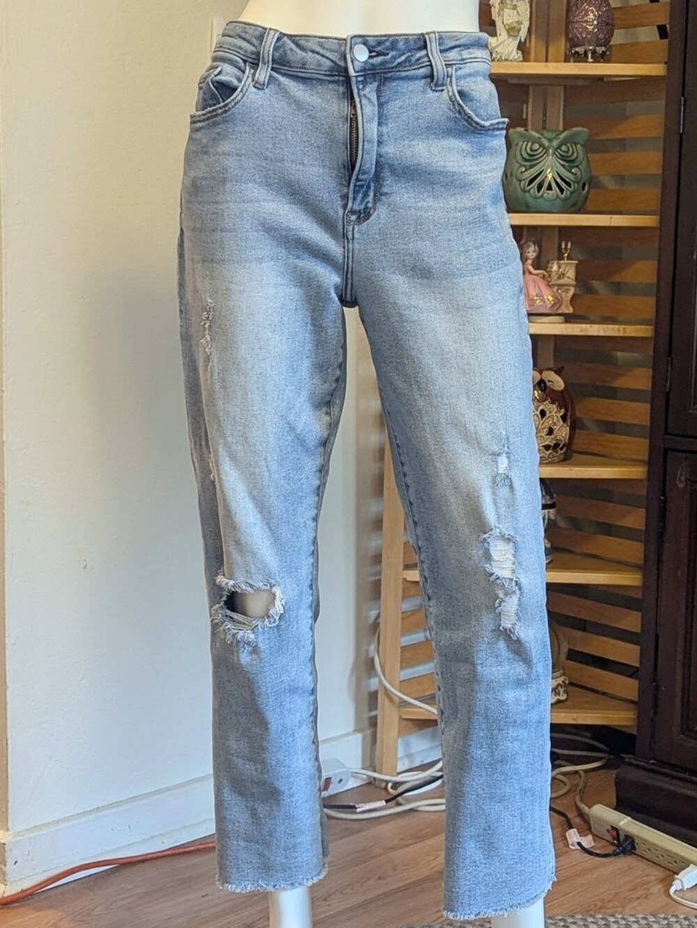 Altar'd State Distressed High-waisted Crop Jeans